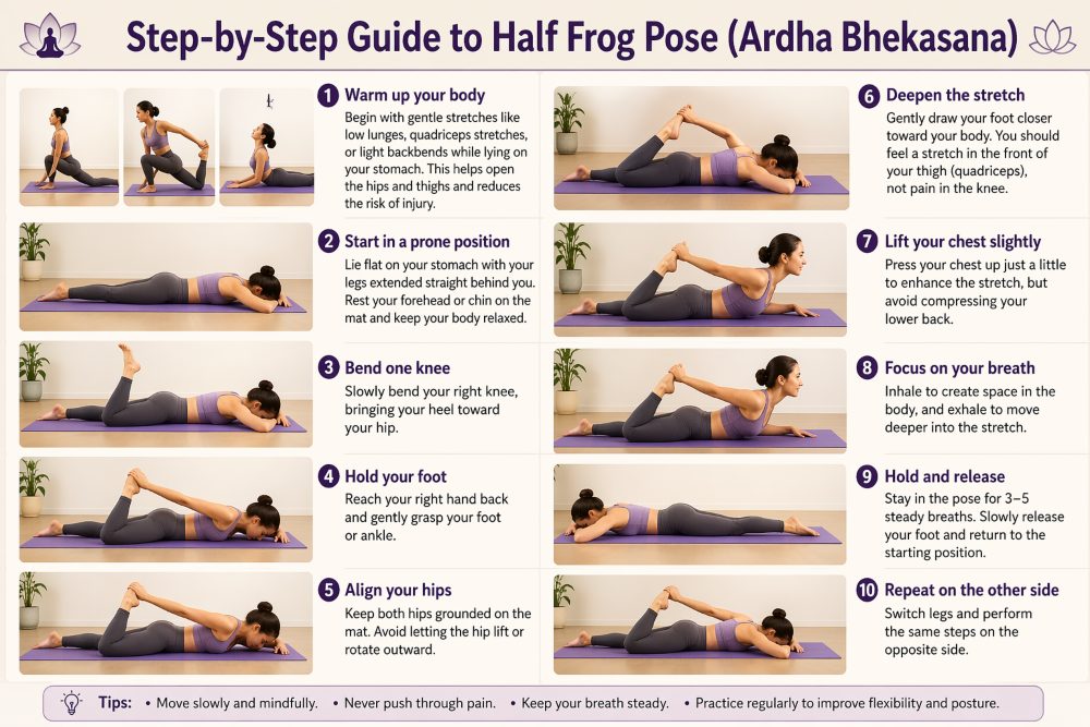 Step-by-Step Guide to Half Frog Pose