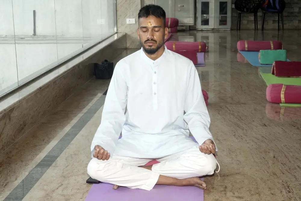 Yoga Teacher Practicing Mantras Yoga Teacher Practicing Mantras