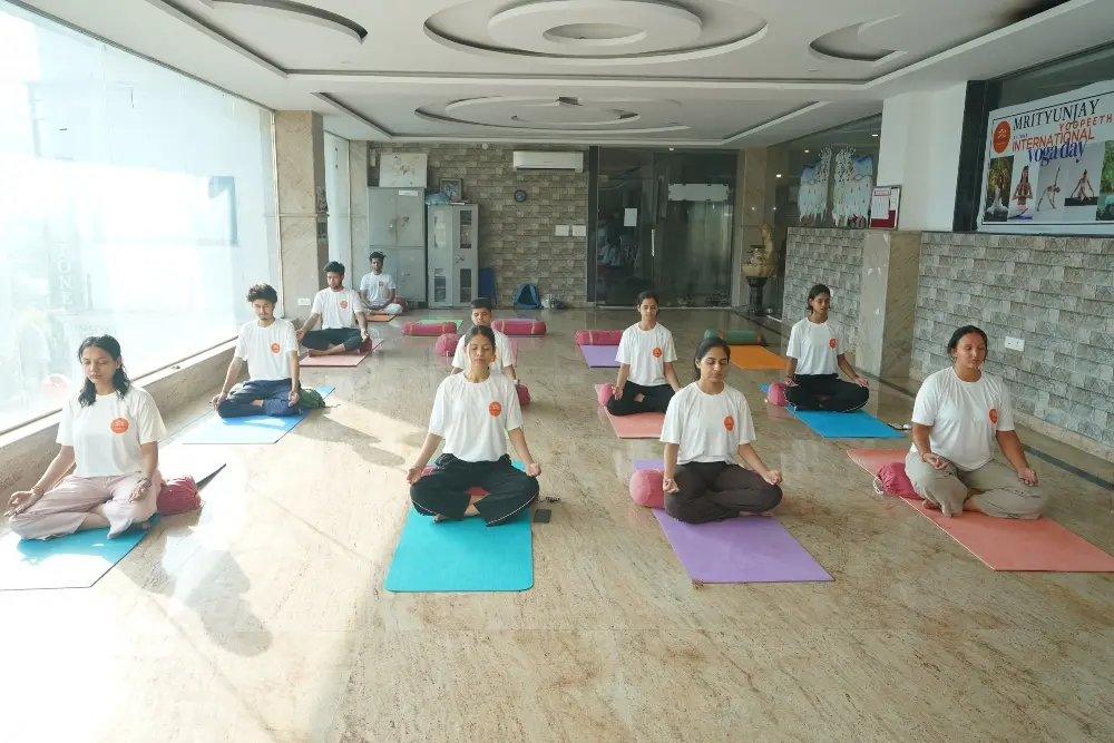 students meditating during yoga teacher training students meditating during yoga teacher training