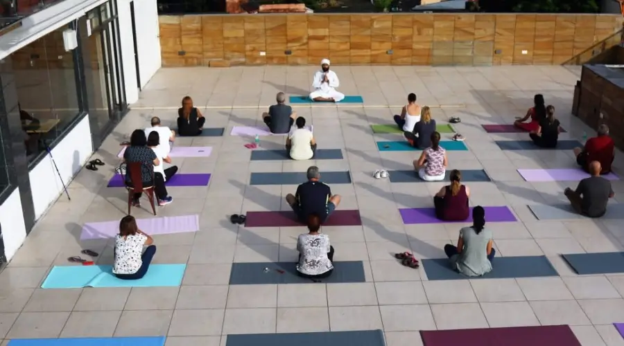 Yoga Volunteer group meditation session