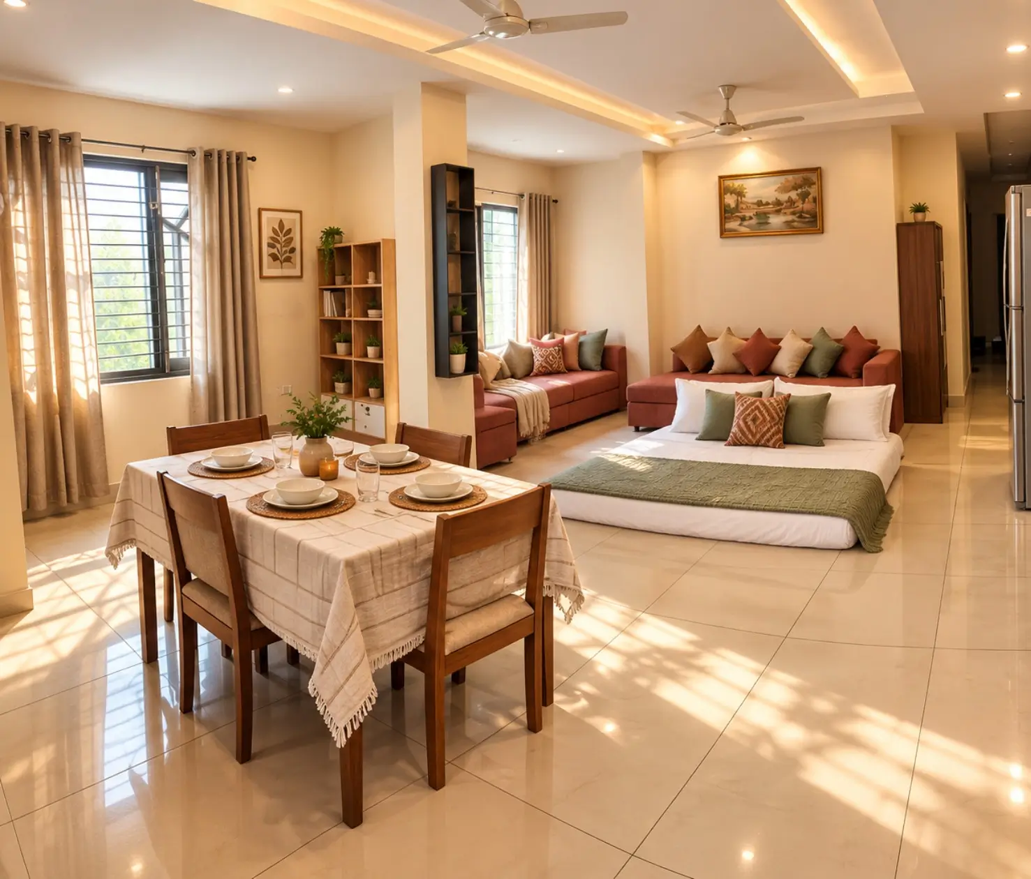 Yoga teacher training accommodation room in Rishikesh