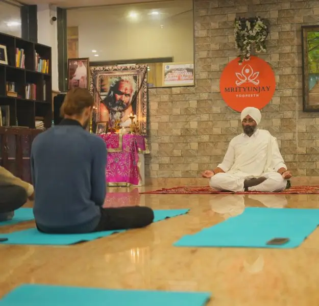 Student During Spritual Healing Yoga Retreat at Mrityunjay Yogpeeth