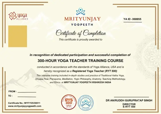 yoga alliance usa ryt 300 hour certification