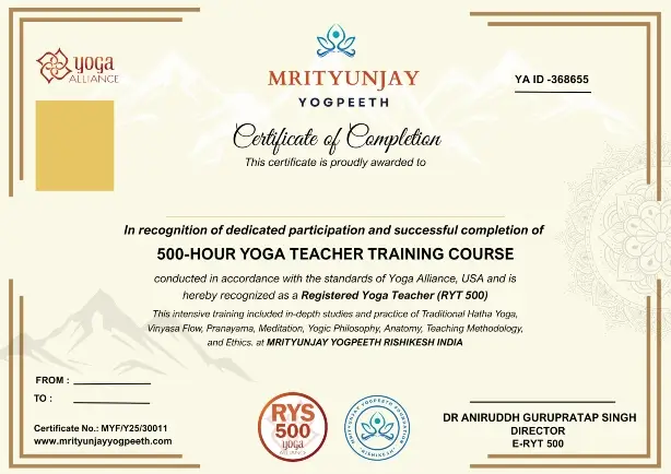 yoga alliance usa ryt 500 hour certification